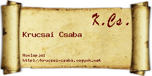 Krucsai Csaba névjegykártya