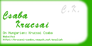 csaba krucsai business card